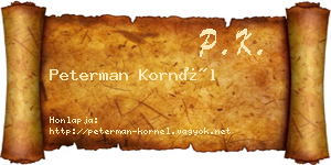 Peterman Kornél névjegykártya
