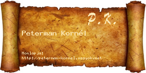 Peterman Kornél névjegykártya