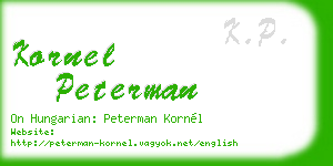 kornel peterman business card
